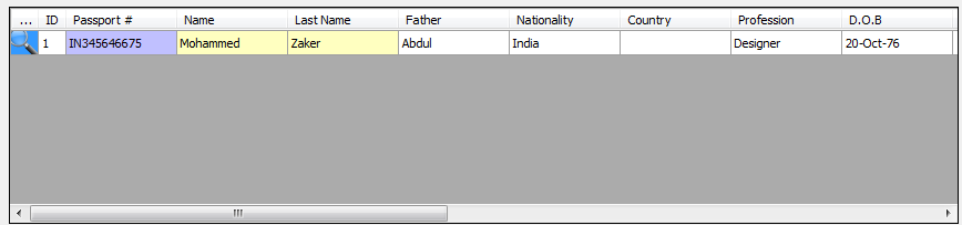 List of passengers in passengers management